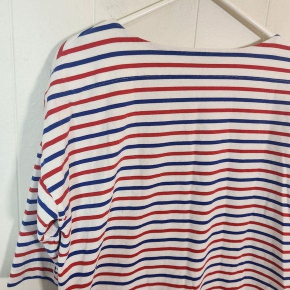 J Crew Red White Blue Oversized Striped Tee Size Small - Picture 9 of 16